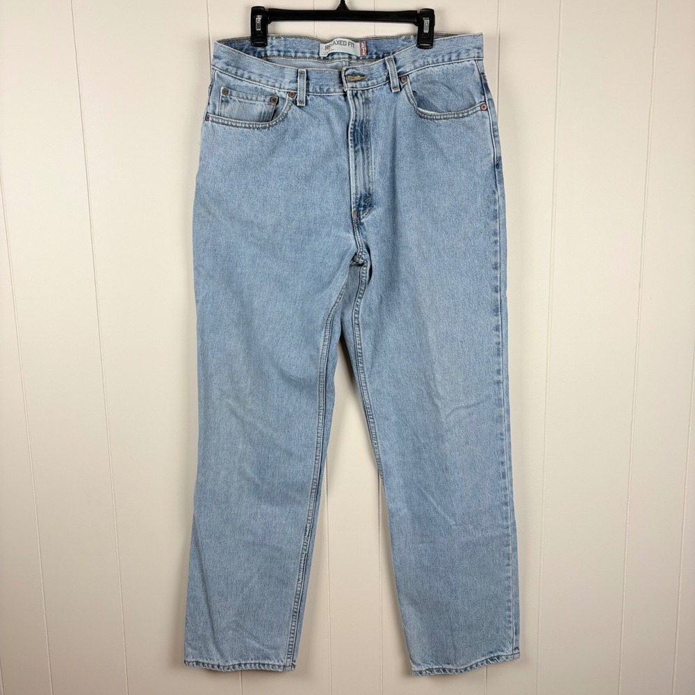 Vintage Levis 550 Relaxed Fit Jeans Mens 38x34 Light Wash Blue Denim Y2K VTG